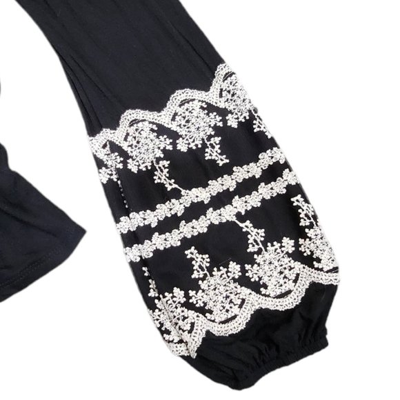 ❤️2/$18 Blue Rain Black Tie Front Warp up Cardigan Cover-Up Top S - Picture 9 of 9